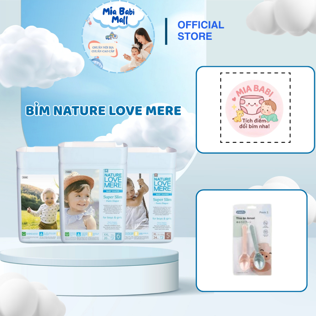 COMBO 2 Bịch Tã/bỉm Nature Love Mere cho bé nội địa Hàn cao cấp Miastore2309
