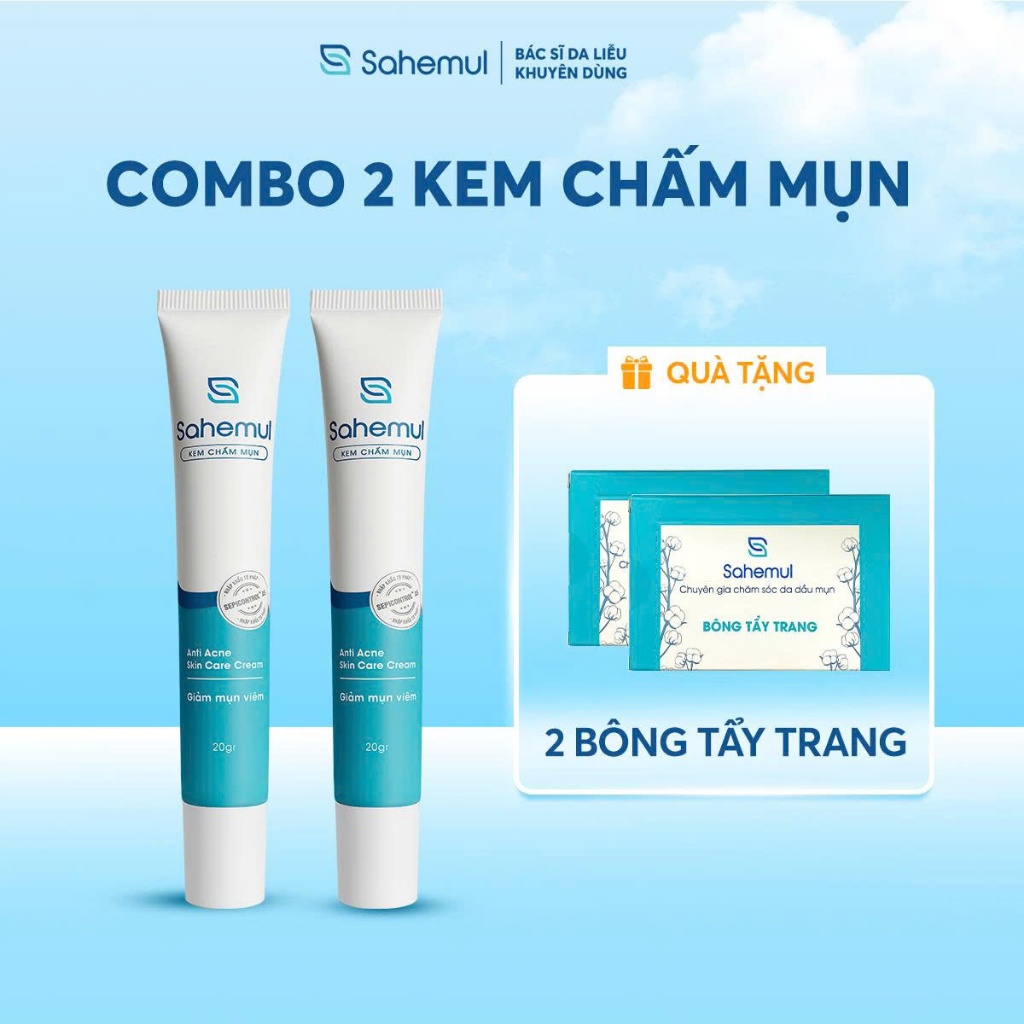 Combo 2 Tuýp Kem Mụn SAHEMUL dùng cho mụn viêm Anti Acne Skin Care Cream 20gr