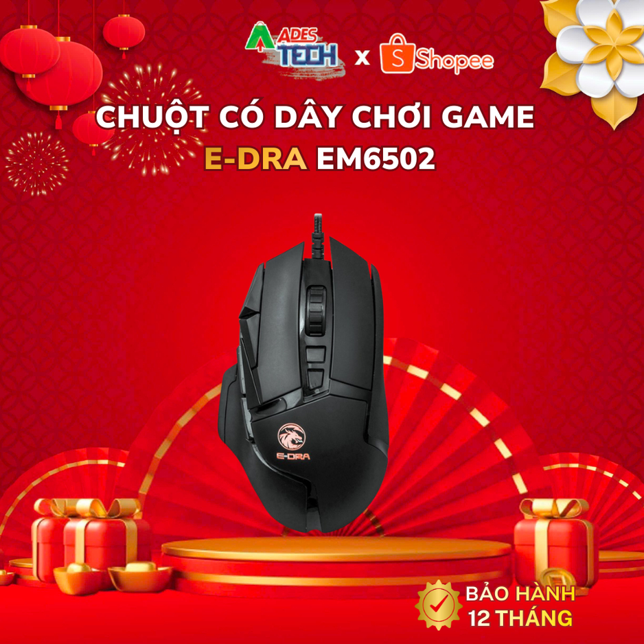 Chuột chơi game E-Dra EM6502 (PWM3327) / EM6502 PRO (PMW3389) - hàng chính hãng - BH 12 tháng