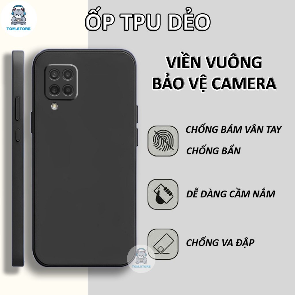Ốp Samsung A12 / A22-A22 4G / A22 5G / M32 4G cạnh viền vuông bảo vệ camera