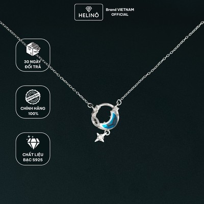 Dây chuyền bạc nữ HELINO đính đá mặt trăng Moonstone lấp lánh C48