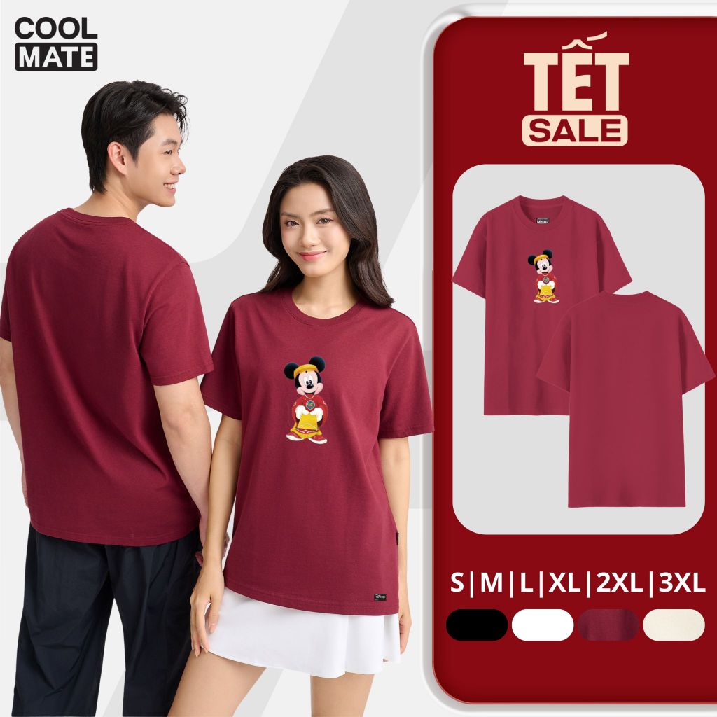 Áo Thun Đôi Nam Nữ Mickey Lì Xì- Coolmate Outlet