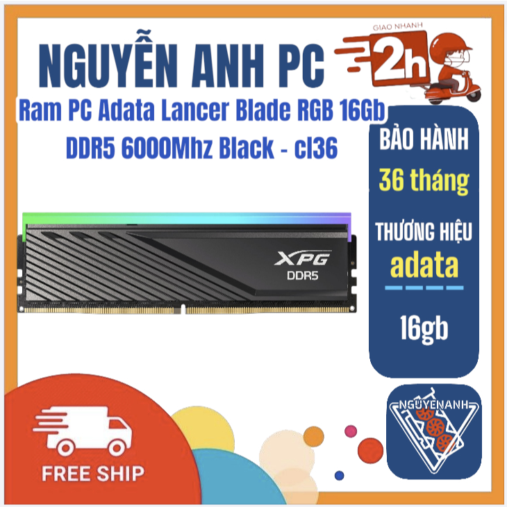Ram máy tính ADATA XPG LANCER BLADE RGB 16GB (1x16GB) 6000MHz DDR5