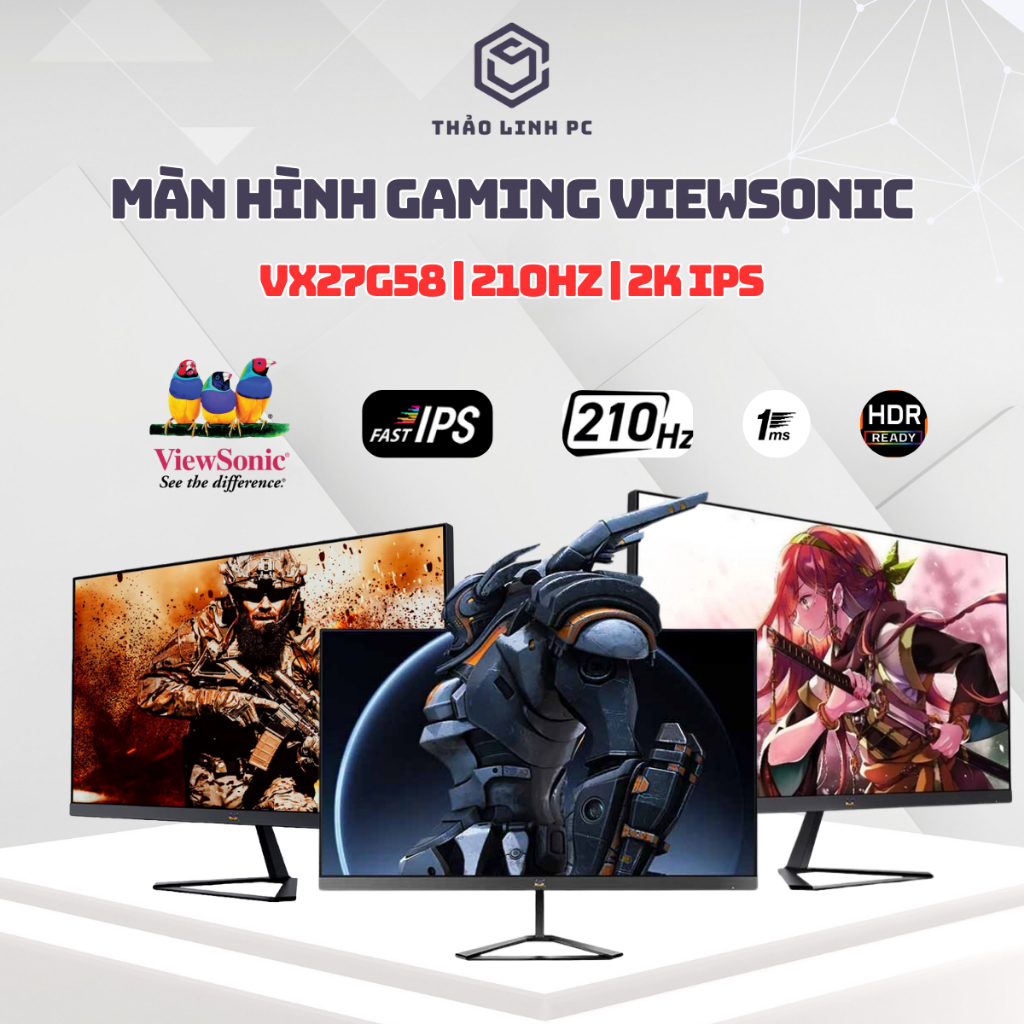 Màn Hình Gaming ViewSonic VX27G58-2K New 27 Inch | 2K QHD Fast IPS 200Hz OC 210Hz, HDR400, Chuyên Game, Hàng Mới 100% | BigBuy360 - bigbuy360.vn