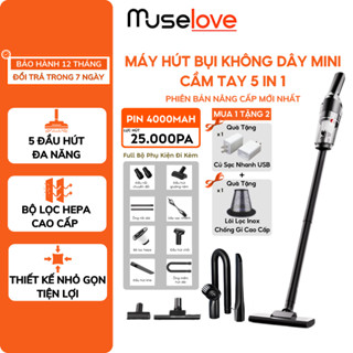 Máy Hút Bụi Cầm Tay HOKU Không Dây Lực Hút 25000Pa Nhỏ Gọn, 5 Đầu Hút Đa Năng, Dành Cho Gia Đình và Ô Tô MHB03