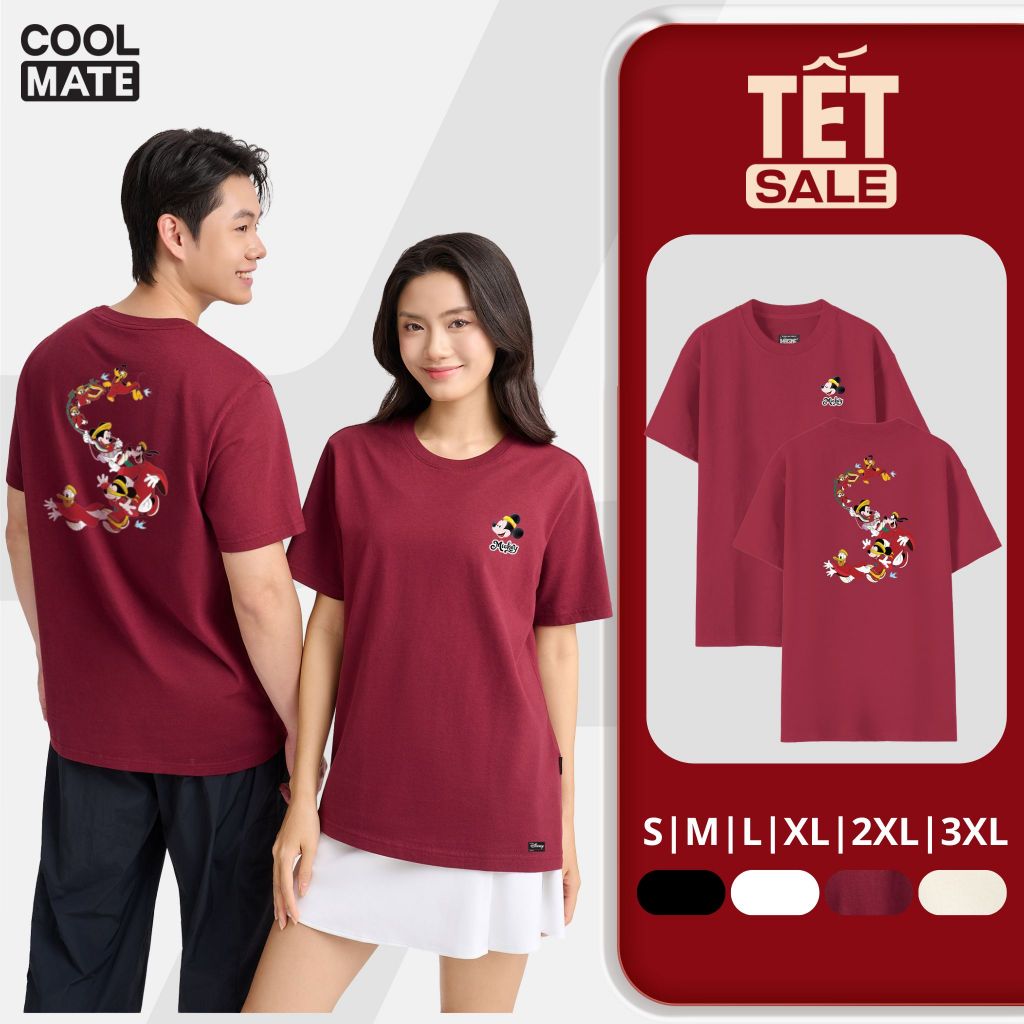 Áo Thun Đôi Nam Nữ Mickey Vui Xuân- Coolmate Outlet