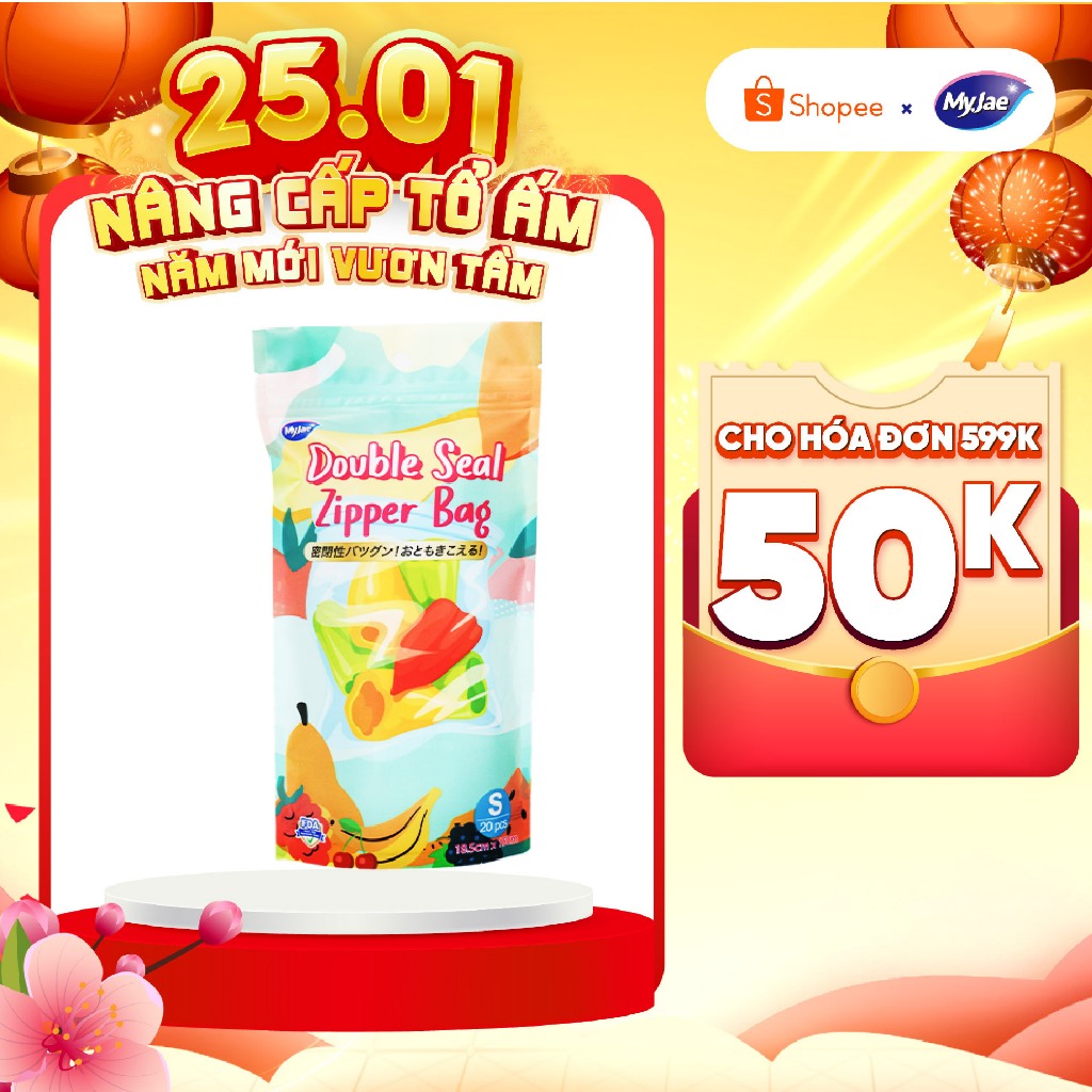 Túi Zip MyJae – Gói 20 Túi Size S, Bảo Quản Thực Phẩm Tiện Lợi
