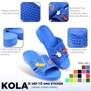 [HÀNG MỚI VỀ] Dép Tổ Ong Nam Nữ Kèm Sticker Ngẫu Nhiên Đúc Nguyên Khối KOLA Đủ Màu