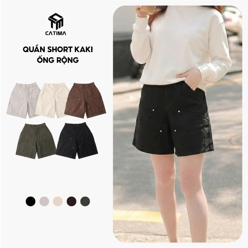 [ DEAL MỞ BÁN ] Quần short kaki ống rộng QS 39 CATIMA unisex Hot Trend