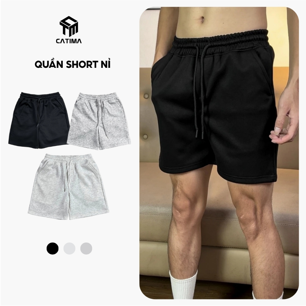 [ Deal Mở Bán ] Quần Short Nỉ Form Trên Gối Unisex CATIMA QS40