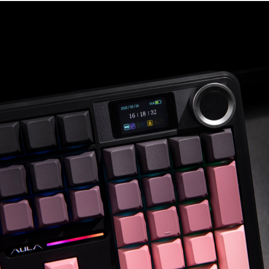Bàn phím cơ Aula F108 Pro - Bàn phím không dây Fullsize, Led RGB, 3 mode kết nối, Màn hình TFT, Núm xoay chỉnh âm lượng | BigBuy360 - bigbuy360.vn
