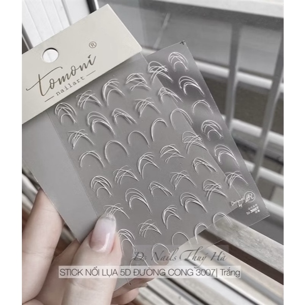Sticker 3007 - đường cong trắng, Sticker 3007 - đường cong đen chuyên dụng trang trí móng kemnail63