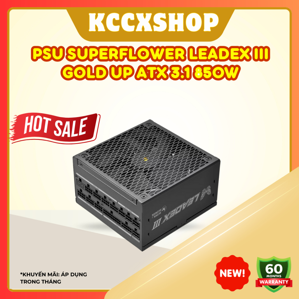Nguồn máy tính SuperFlower LEADEX III GOLD UP ATX 3.1 850W – 80 Plus Gold (SF-850F14GE-GL)