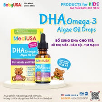 MediUSA DHA OMEGA-3 ALGAE OIL DROPS - trẻ có chế độ ăn uống thiếu hụt hoặc có nhu cầu bổ sung DHA ch