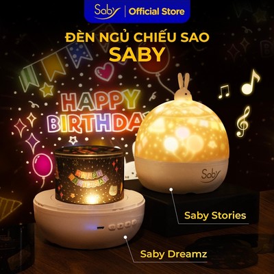Đèn led chiếu hình Saby hình phim chiếu Thỏ sinh nhật,đèn chiếu trần 3D phát nhạc loa bluetooth