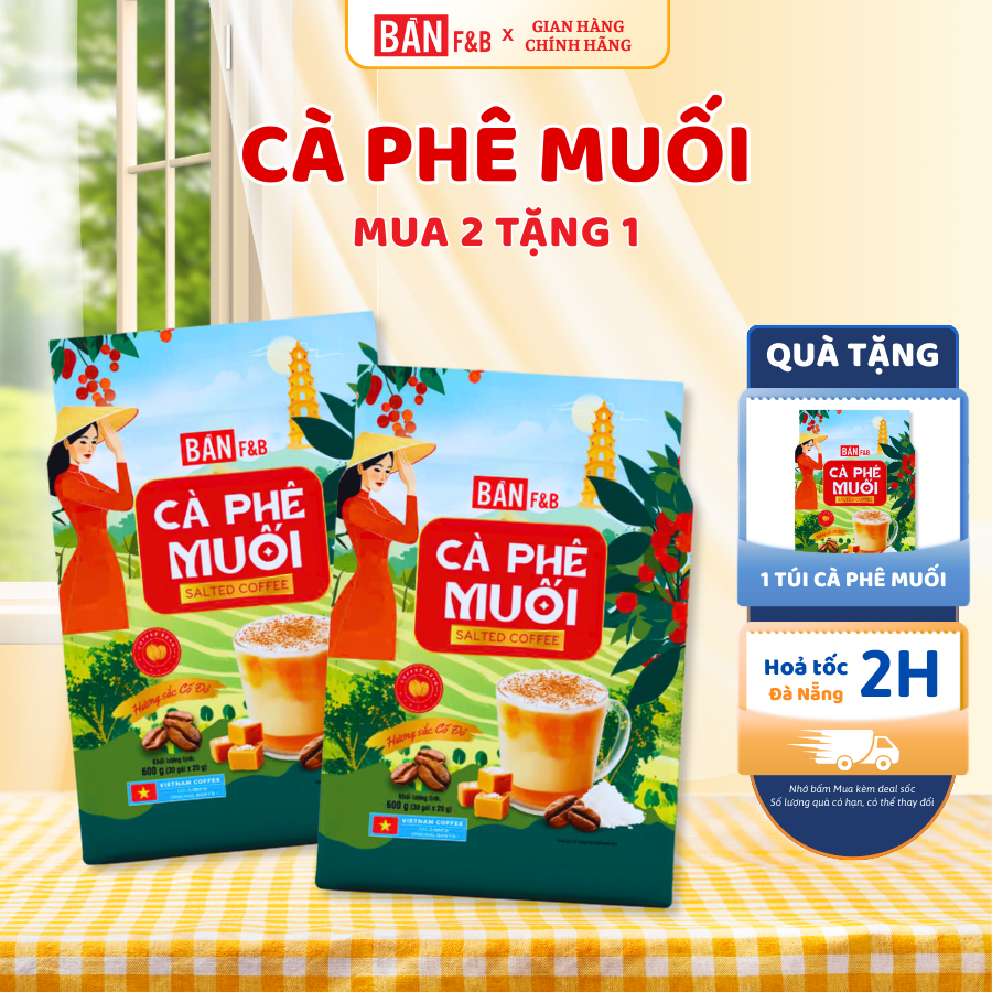 [Mua 2 Tặng 1] Cà Phê Muối,  Cà phê Chồn, Cà phê 3in1, Latte Sầu Riêng, Latte Dừa Vị Đậm Đà - Bản F&