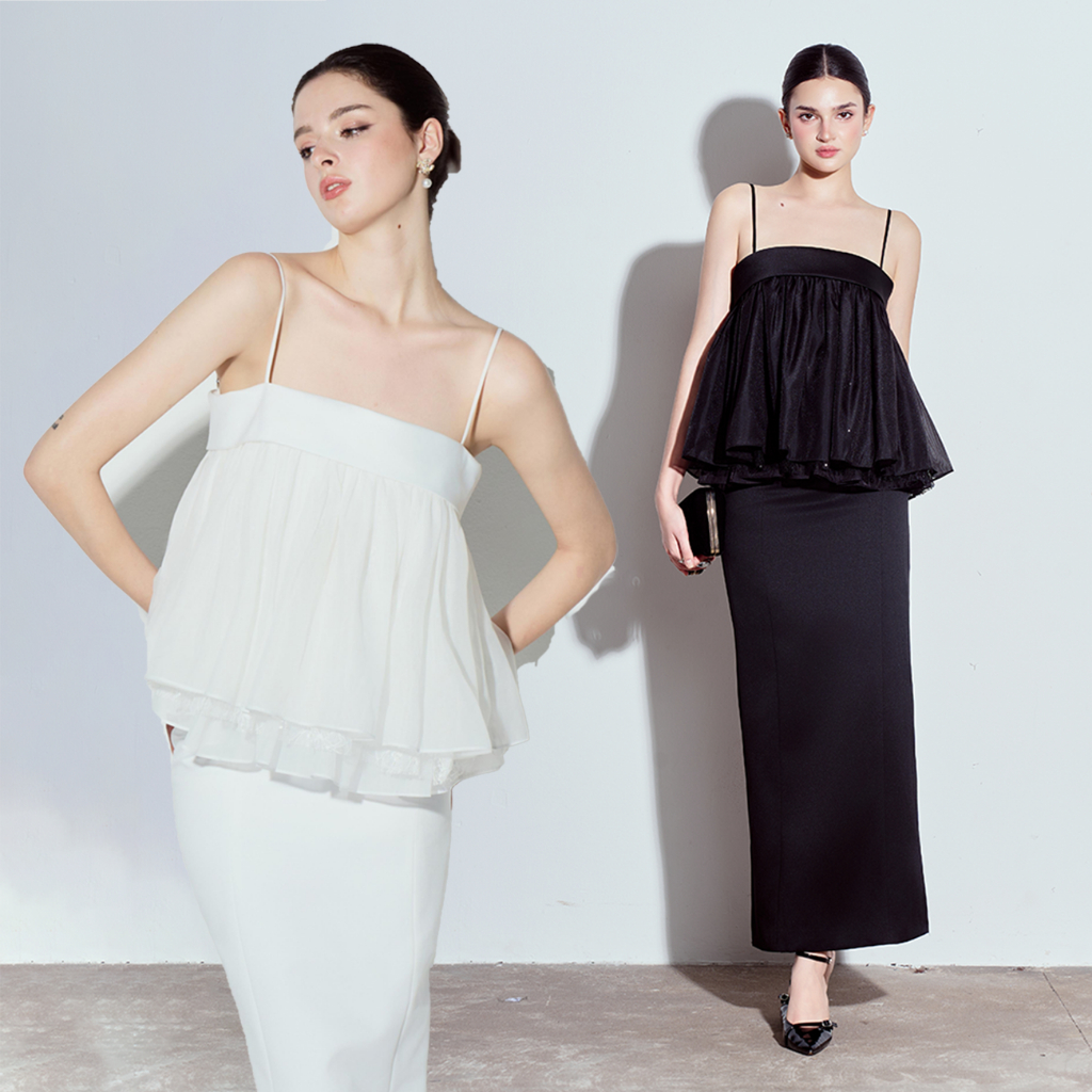 RECHIC Chân váy dài Padora dáng suông thanh lịch sang trọng