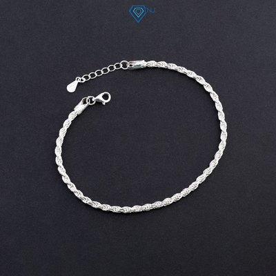 Lắc tay bạc nam dây dạng xoắn phong cách thời trang cá tính bạc cao cấp 925 LTA0228 - Trang Sức TNJ