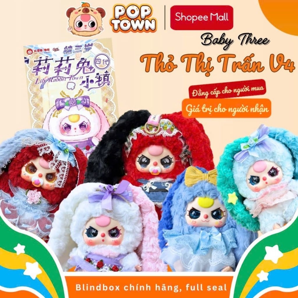 [HỎA TỐC] BABY THREE THỎ THỊ TRẤN TỔNG HỢP - Lily Rabbit Town - Blindbox, gấu bông, quà tặng, móc kh