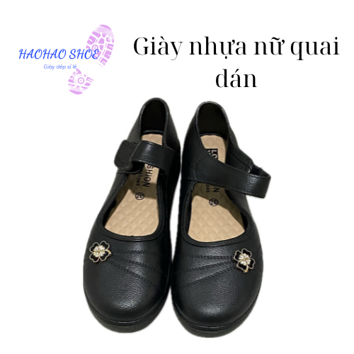 Giày nhựa nữ trung niên quai dán, phong cách đơn giản, dễ đi, thoải mái, chống nước HAOHAO SHOE