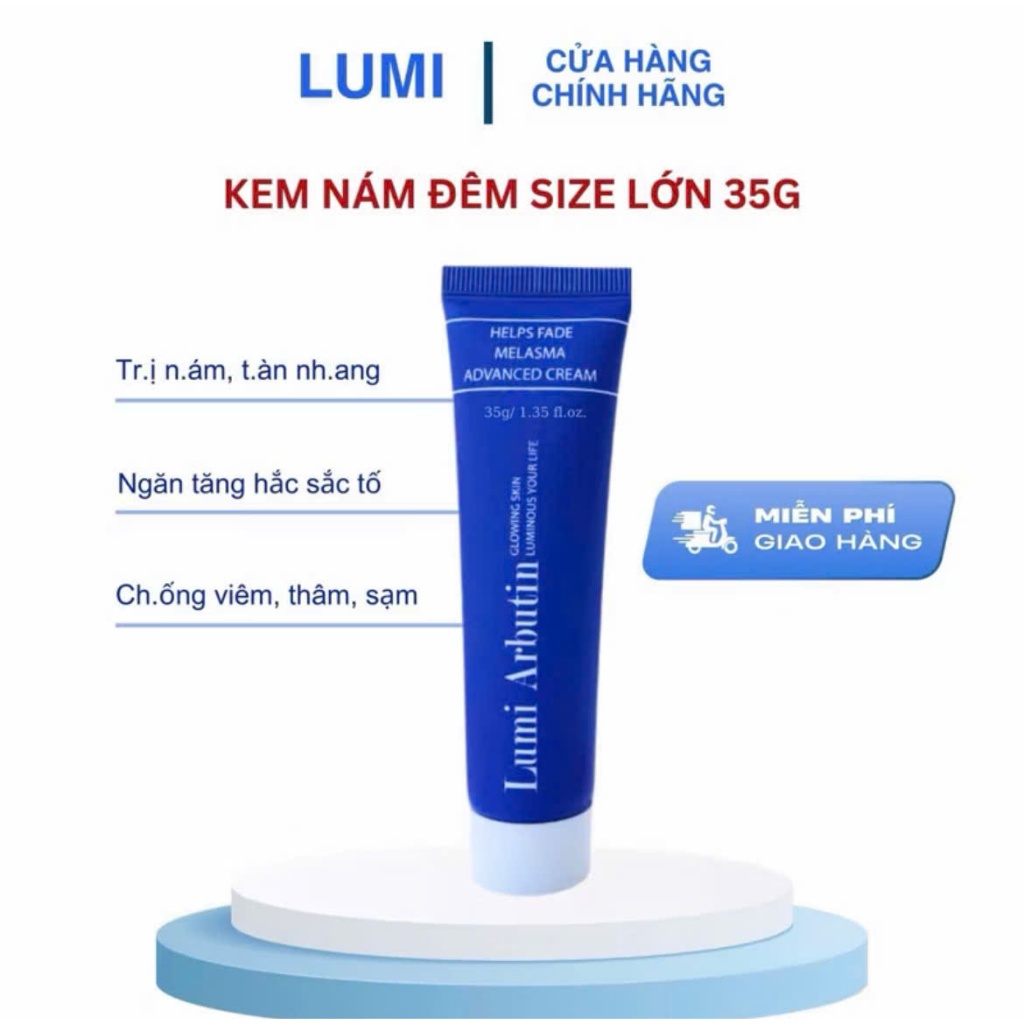 [35 gam lớn] Kem đêm Lumi mờ nám Lumi Arbutin MELASMA Night Cream hỗ trợ mờ tàn nhang đồi mồi
