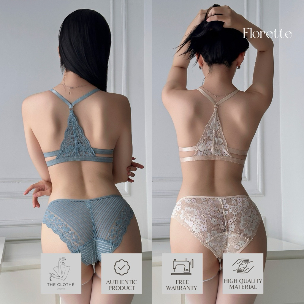 Bralette - Đồ lót thiết kế - Set Florette Mút Mỏng (Ren Mới)