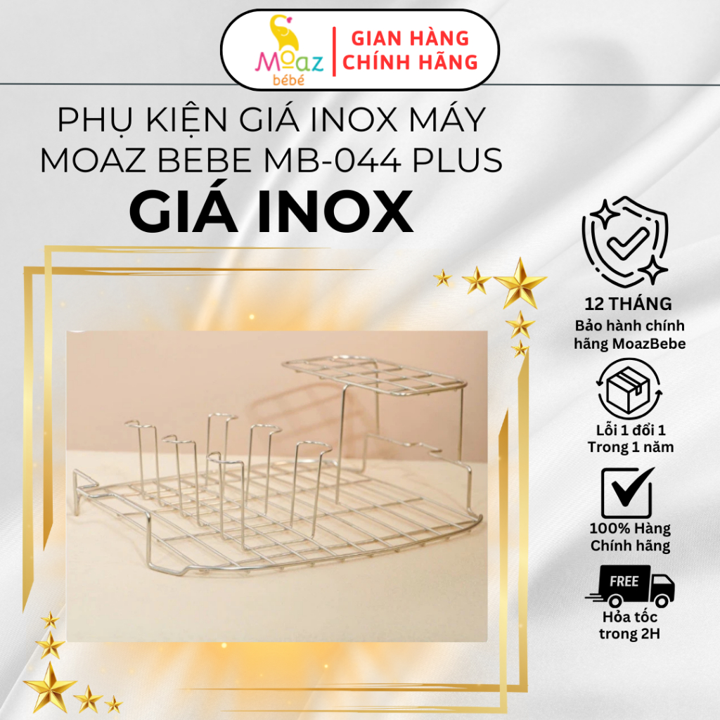 GIÁ ĐỠ INOX máy úp bình Moaz BéBé MB044 Plus, Phụ kiện Moaz Bebe