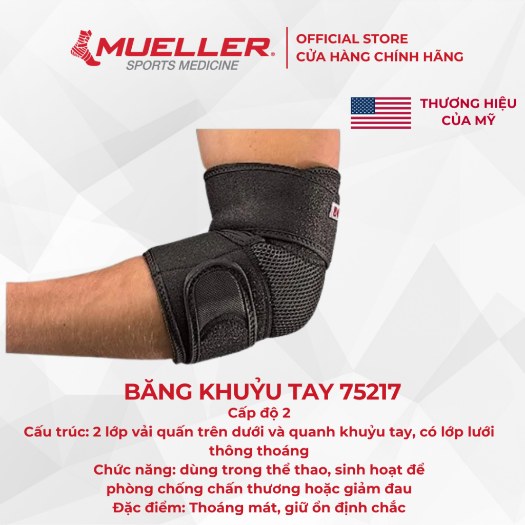 BĂNG KHUỶU TAY PICKLEBALL VÀ TENNIS ELBOW MUELLER 75217 (GIÁ BÁN 1 CÁI)