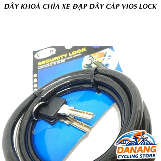 Dây Khóa Xe Đạp VIOS LOCK Khóa Chìa – Dây Cáp Thép Bọc Nhựa Chống Trộm