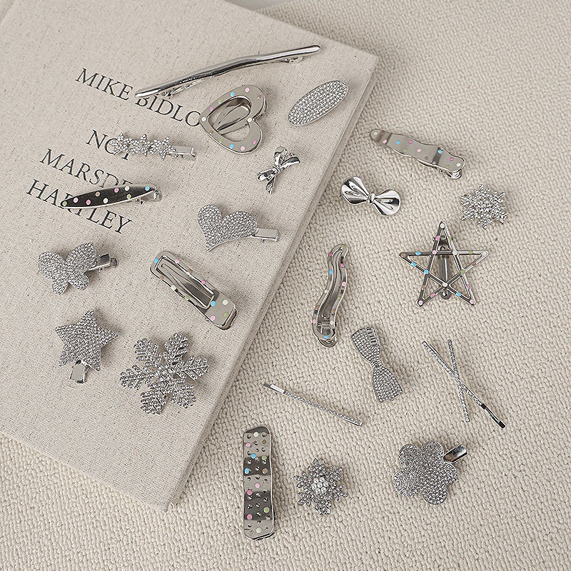 Kẹp Tóc Mix Hạt Phong Cách Y2K, Phụ Kiện Tóc Nữ Cá Tính, Cặp Tóc Kẹp Nơ Thời Trang - T35