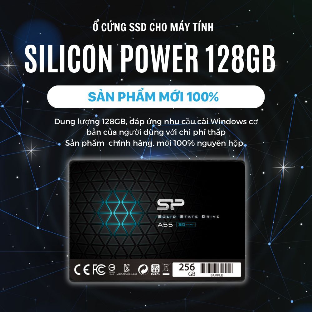 Ổ cứng SSD Silicon Power A55 128GB/ 256GB/ 512GB 2.5Inch Sata 3 (SP256GBSS3A55S25)