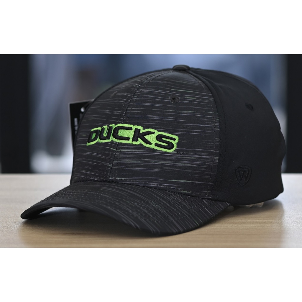 Nón lưỡi trai thời trang màu đen logo Ducks Oregon,mũ thể thao freesize quai dán,Top of the World Me
