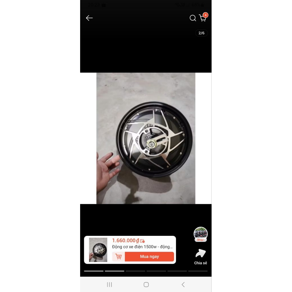 Động cơ xe điện 1500w - động cơ phanh đĩa vành 10