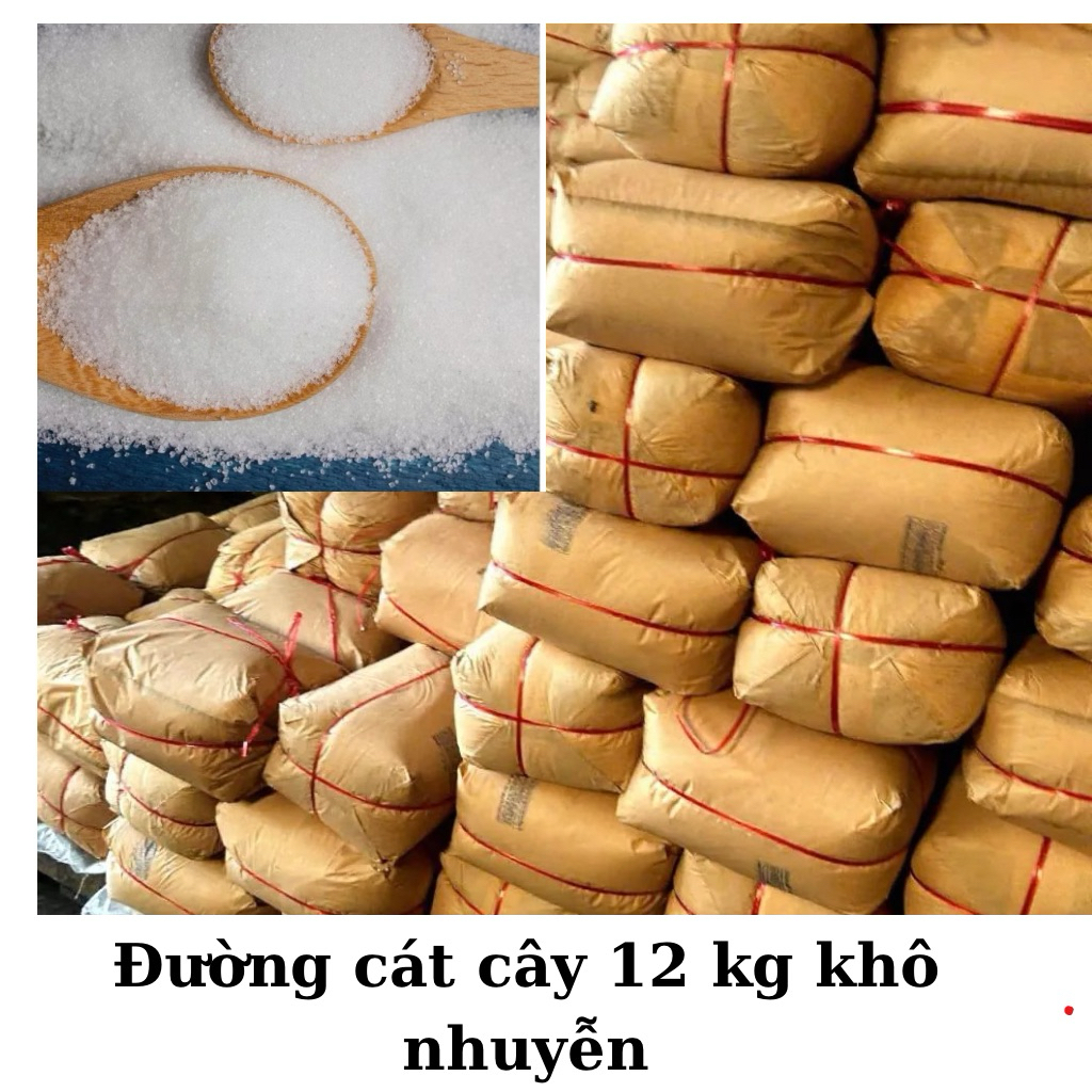 [ 12kg ]Đường khô trắng nhuyễn- Cây 12kg- Đường cát khô nhuyễn