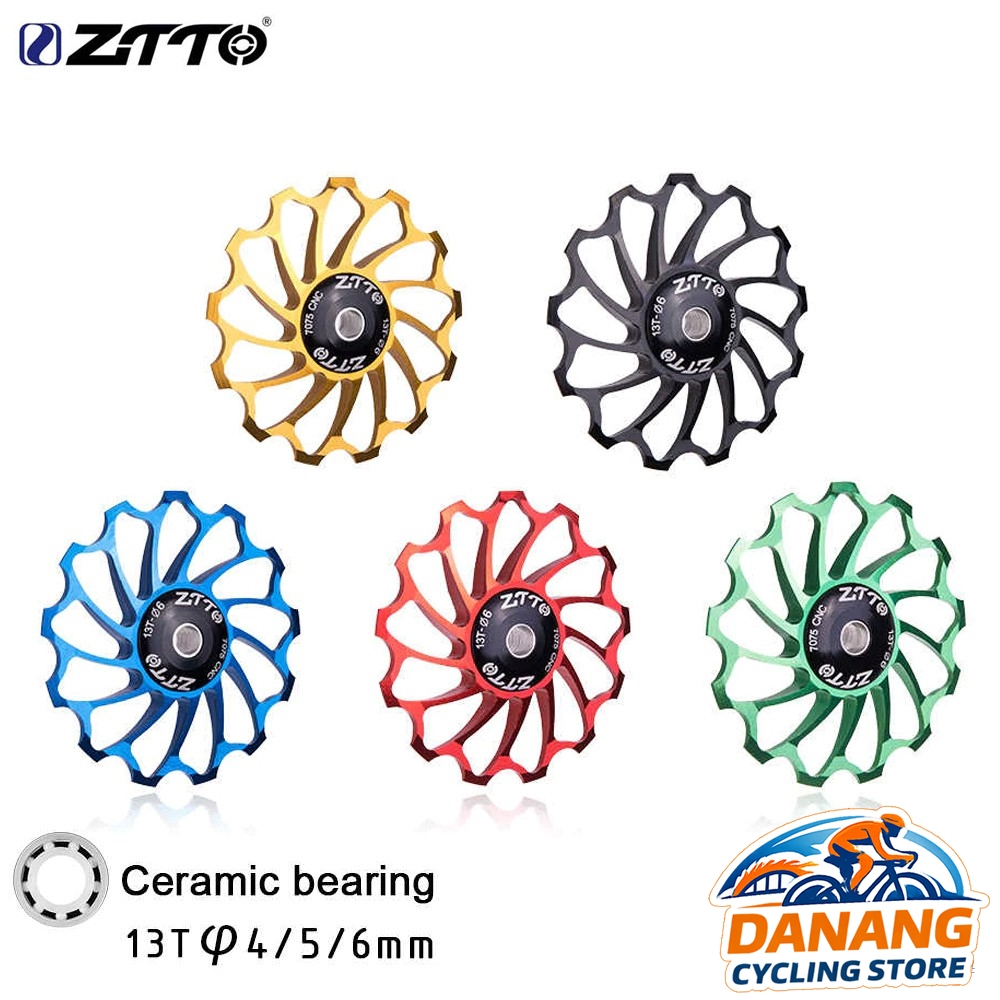 Bánh Răng Pulley Củ Đề Nhôm CNC Xe Đạp  ZiTTO 13T – Vòng Bi Ceramic, Trớn Êm, Bền Nhẹ