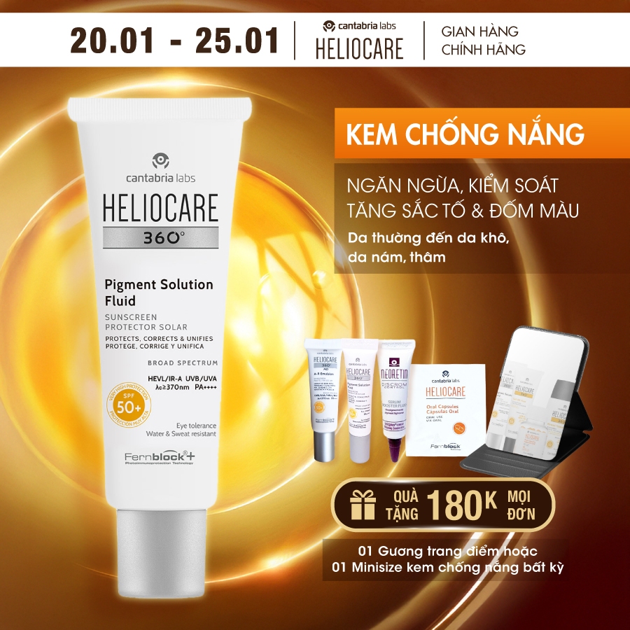 Kem chống nắng Heliocare 360° Pigment Solution Fluid SPF 50+