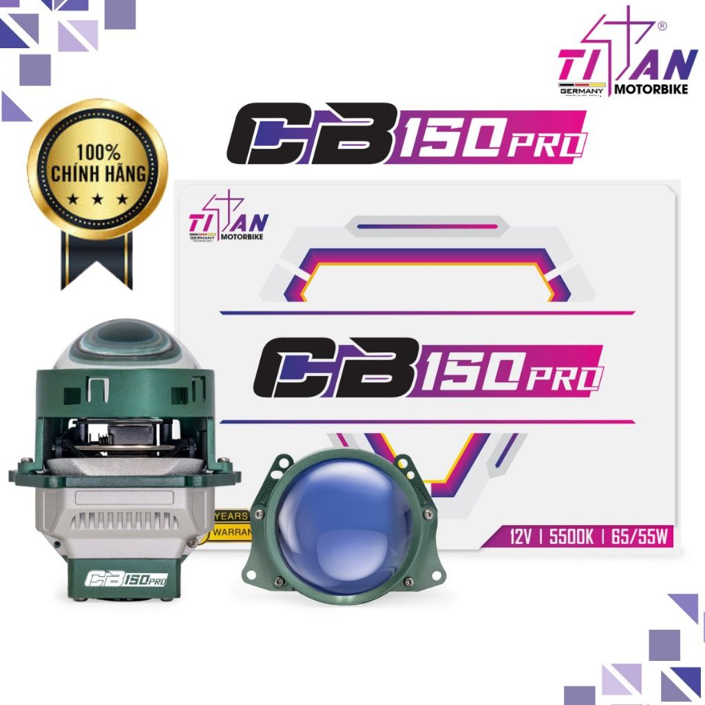 Đèn Bi Led TITAN MOTO CB150 PRO 65W Công Suất, Công Nghệ Thoát Sáng Tốt Cho Chóa Hẹp, Bảo Hành 2 Năm