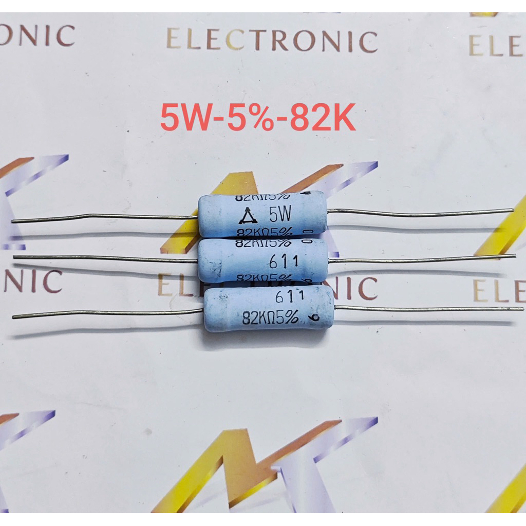 Điện trở 5W 82K 82K5W sai số 5% điện chở màng Carbon 5W 82K Chuyên dùng cho âm thanh