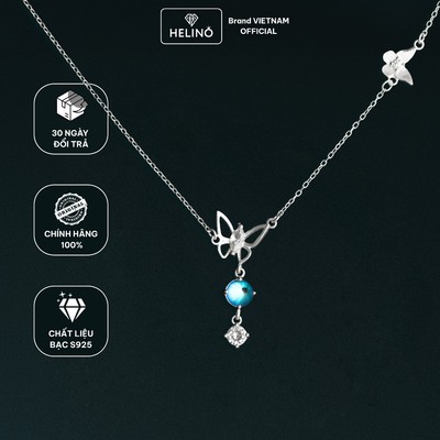 Dây chuyền bạc nữ HELINO Hồ điệp Ánh Trăng Moonstone Đổi Màu Lấp Lánh Bạc S925 C58