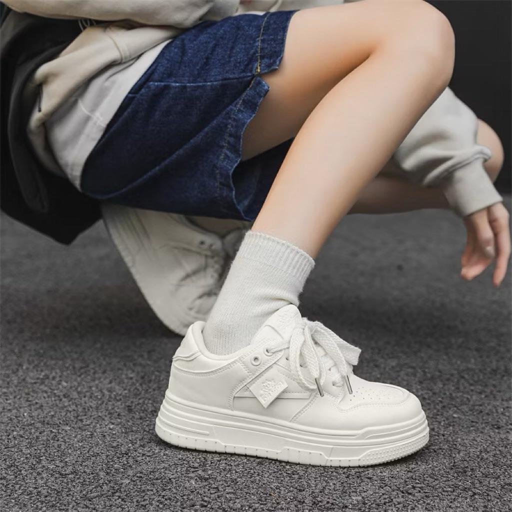 [2hand] 99% Giày Sneaker Nam Nữ Enter Dragon De Monaco Full White 2026 | Giày Trắng Basic, Đế Cao (N