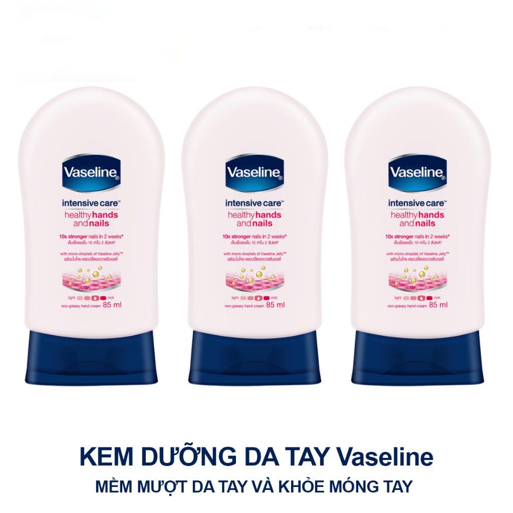 Vaseline Kem Dưỡng Da Tay Healthy Hands & Nails 85ml - Dưỡng Ẩm Sâu Mềm Mịn Móng Chắc Khỏe
