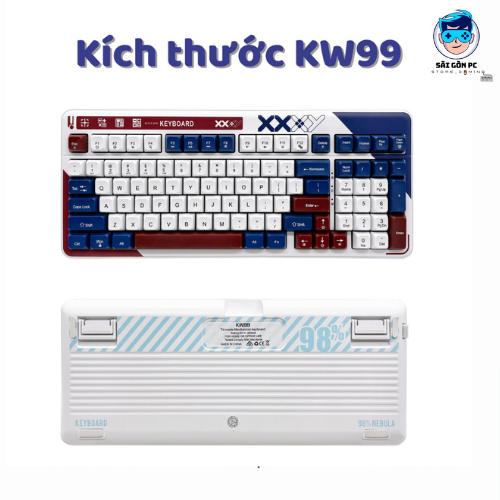 Bàn phím cơ không dây bluetooth ATAS KW99 Pro 3 Mode kết nối Pin sạc - Red swtich - Có Hot-swap - Led Rainbow | BigBuy360 - bigbuy360.vn