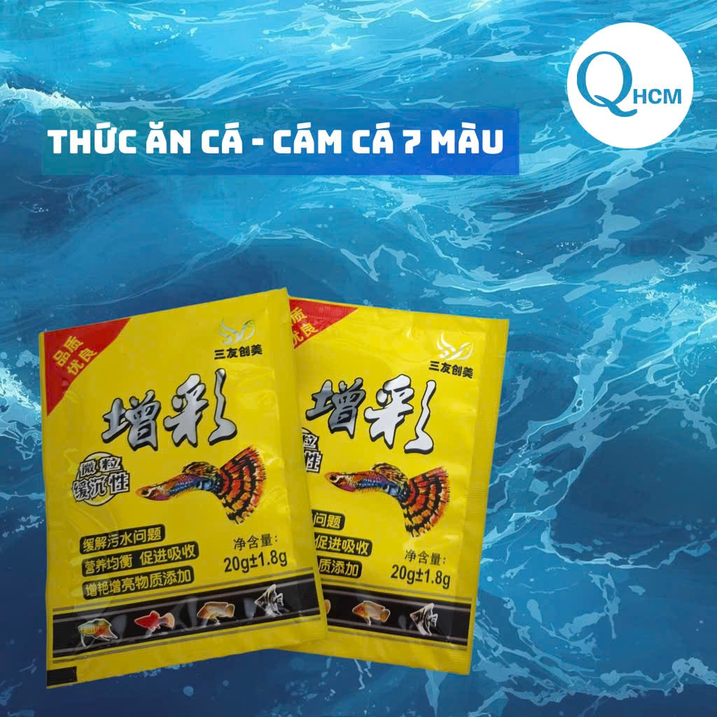 [2GOI] Thức ăn cho cá 7 màu,Betta,Guppy,cá Xiêm-Cám cá 7 màu vàng