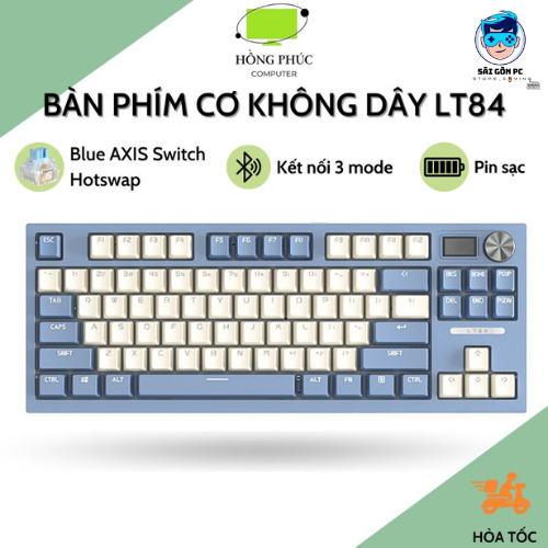 Bàn Phím Cơ Không dây Bluetooth LANGTU LT84 PRO - Màn Hình Led - Núm Tùy Chỉnh - Led RGB - 3 Chế Độ 