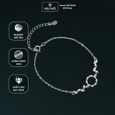 Lắc Tay Bạc Nữ HELINO Vòng Nguyệt Quế Lá Đính Đá – Bạc S925 V12