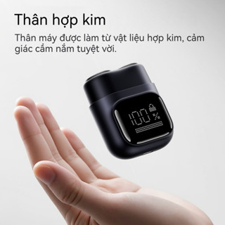 K12 Máy cạo râu điện cầm tay, sạc nhanh Type-C, chống nước IPX7, lưỡi dao kép, kích thước bỏ túi.