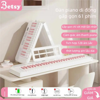 Đàn Piano Điện BETSY Gấp Gọn 61 phím, Phím cảm ứng lực - Tặng Khoá Học Online