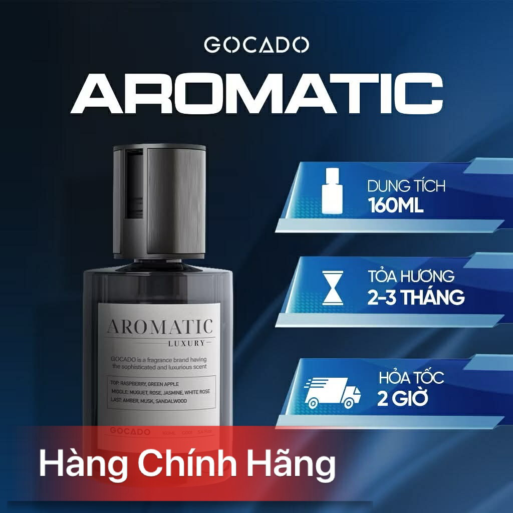 Nước Hoa Ô Tô Cao Cấp ( Chính Hãng GOCADO AROMATIC) Hương Thơm dịu nhẹ, 160ML