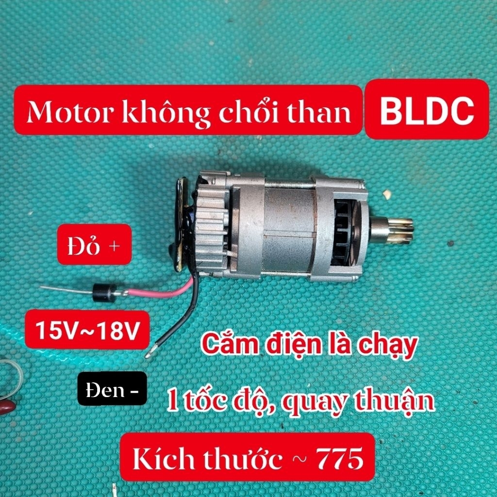 Motor BLDC liền điều tốc Ryobi, DC không chổi than, kích thước tương đương 775, 15V ~ 40V