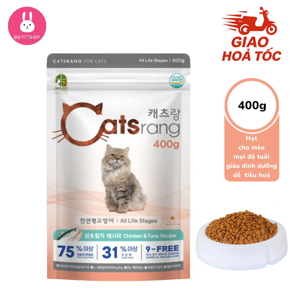 Thức ăn hạt cho mèo mọi độ tuổi Catsrang All Life Stage 400g - BB Petshop